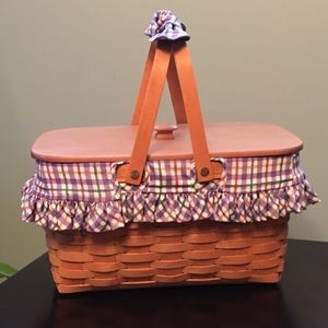 Longaberger Medium Market Basket Blueberry Plaid